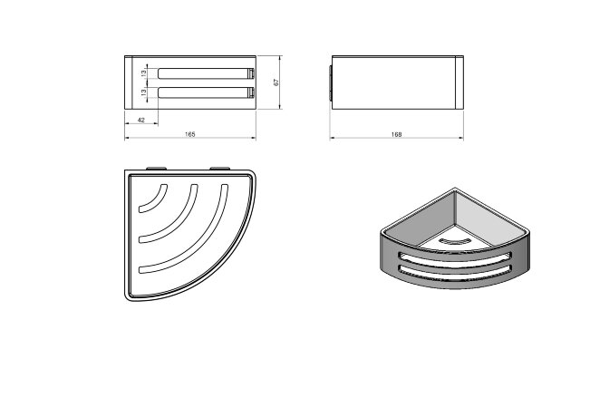 Душевая полка LANGBERGER ACCESSORIES 75660-BPC подвесная цвет черный матовый