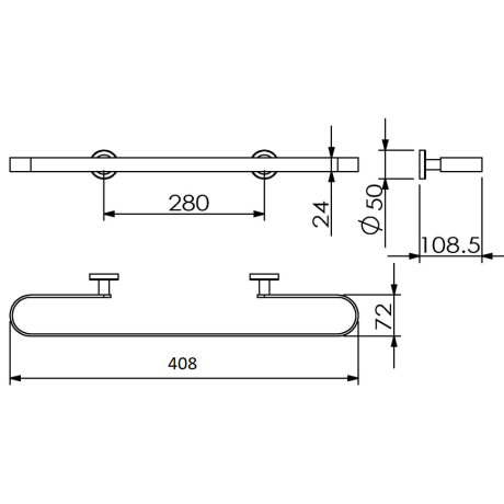 Держатель для аксессуаров и полотенцедержатель LANGBERGER BURANO 11004A подвесной цвет хром