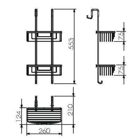 Душевая полка LANGBERGER ACCESSORIES 70264 подвесная цвет хром