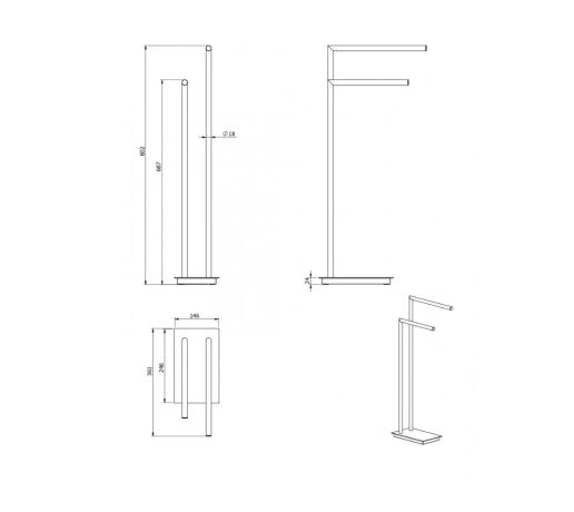 Стойка LANGBERGER VICO 71181-BP напольная цвет черный матовый