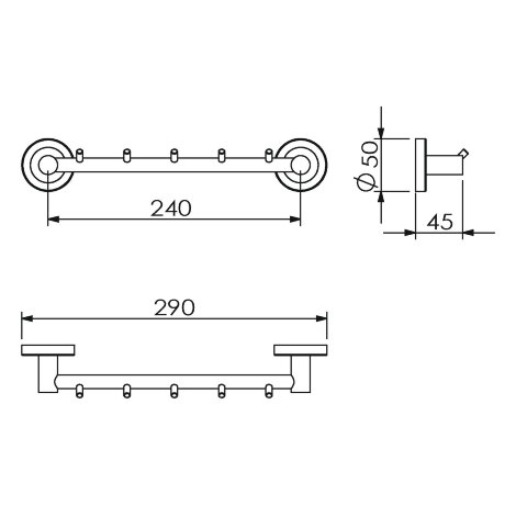 Полотенцедержатель LANGBERGER BURANO 11035A подвесной цвет хром