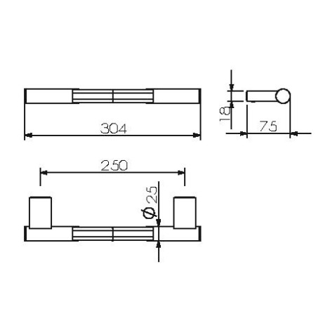 Поручень LANGBERGER LEDRO 28056A-BP подвесной цвет черный матовый