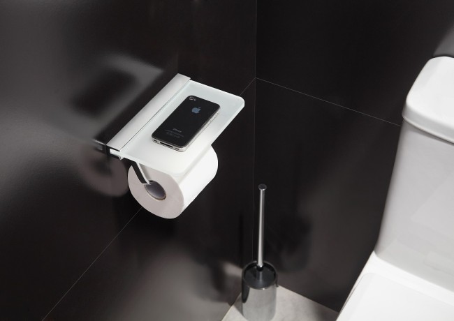 Бумагодержатель LANGBERGER MELVIN VICO 32041B подвесной с полкой цвет хром