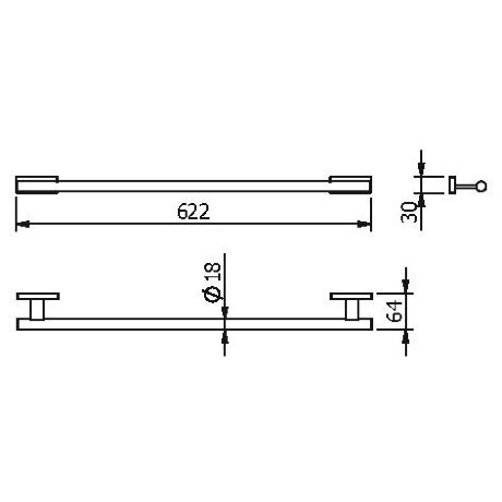 Полотенцедержатель LANGBERGER ALSTER 10901A подвесной цвет хром
