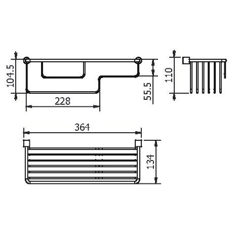 Душевая полка LANGBERGER ACCESSORIES 10560A подвесная цвет хром