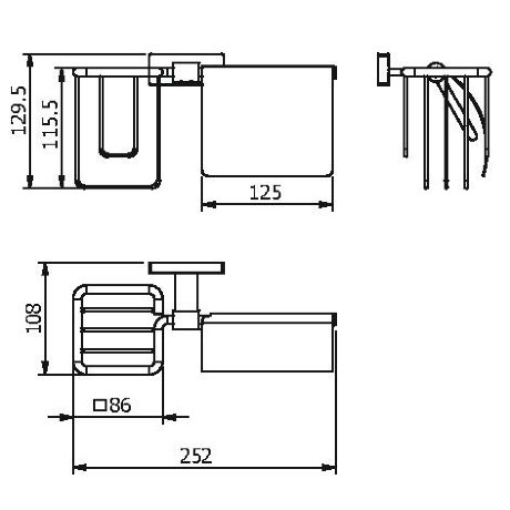 Бумагодержатель LANGBERGER ALSTER 10941P подвесной цвет хром