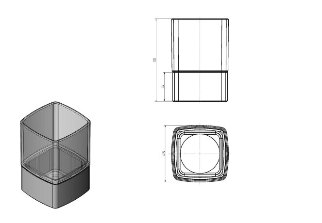 Стакан LANGBERGER ALSTER 11313A-BP настольный цвет черный матовый