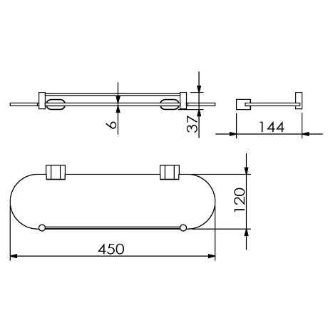 Полка LANGBERGER LUGANO 24051G подвесная цвет хром
