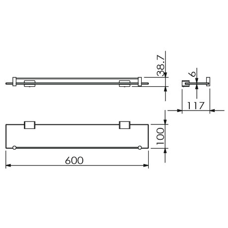 Полка LANGBERGER VICO 11351E подвесная цвет хром