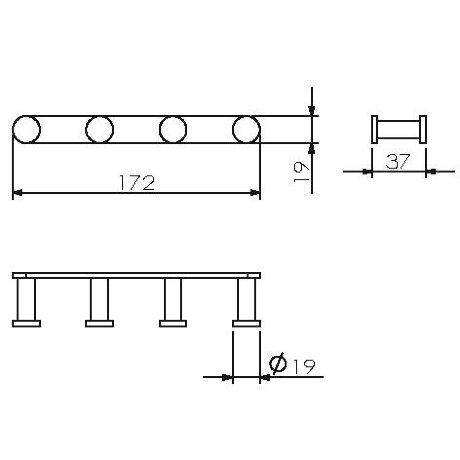 Крючок LANGBERGER ACCESSORIES 28034A подвесной цвет хром